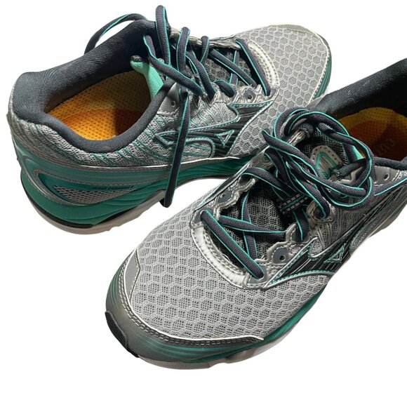 Mizuno Wave Paradox 2 Womens Running Shoes W7.5 Gray & Teal - Picture 4 of 5